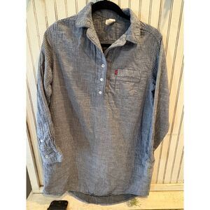 Levis Blue Railroad Striped Blouse